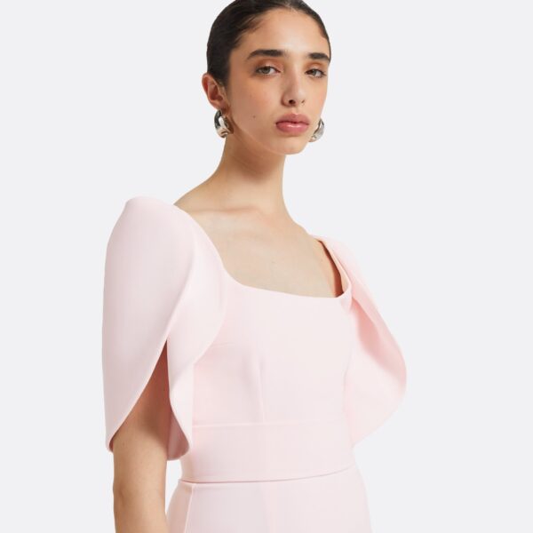 Safiyaa Joan Barely Pink Midi Dress, view 4