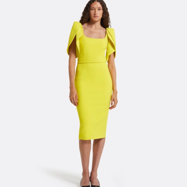 Safiyaa Joan Chartreuse Midi Dress, view 2