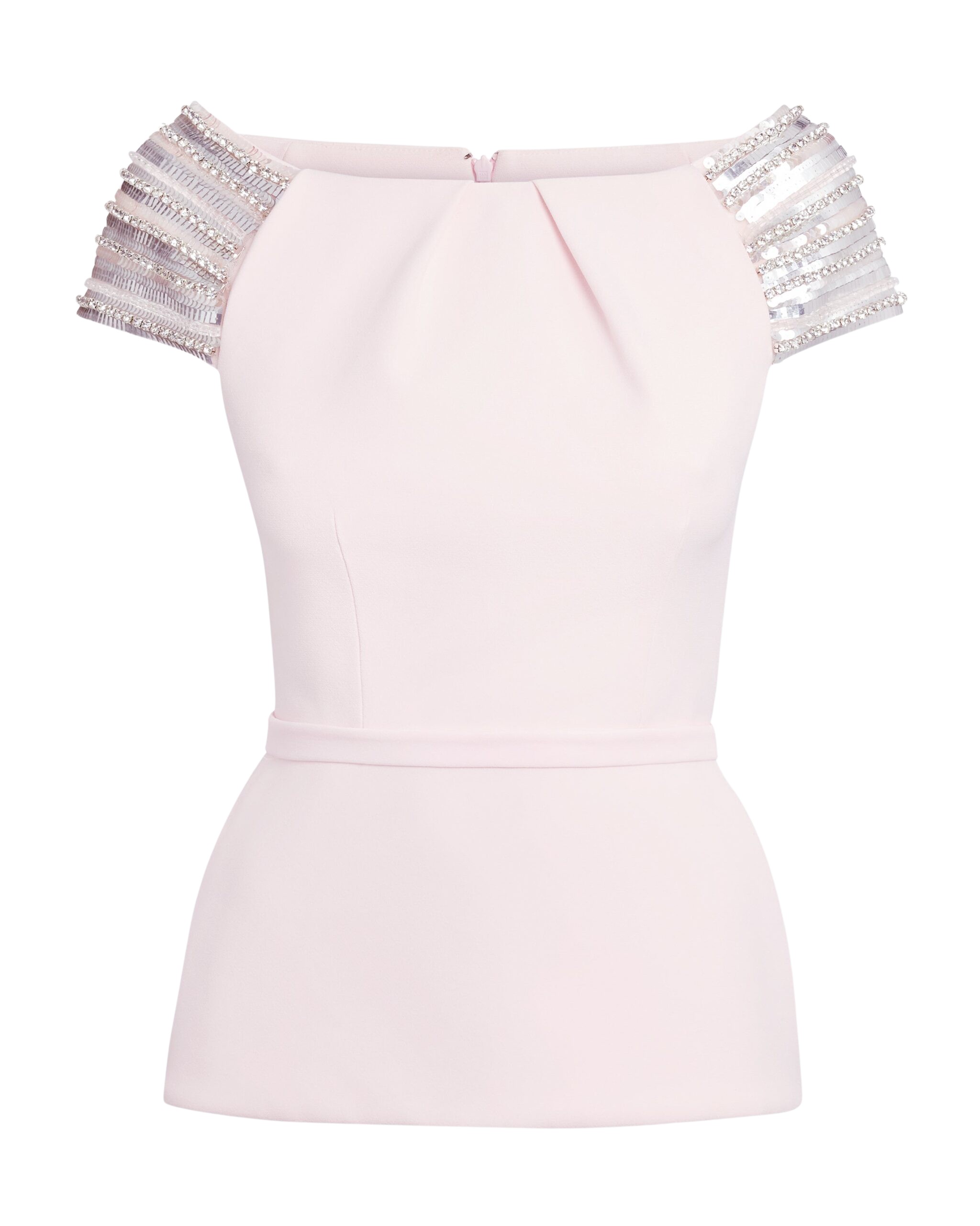 Safiyaa Kitty Barely Pink Embroidered Top