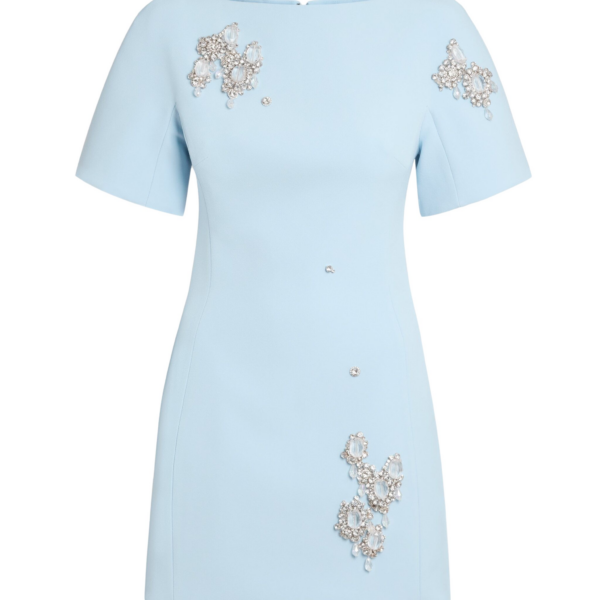 Safiyaa Lacin Pale Blue Short Dress