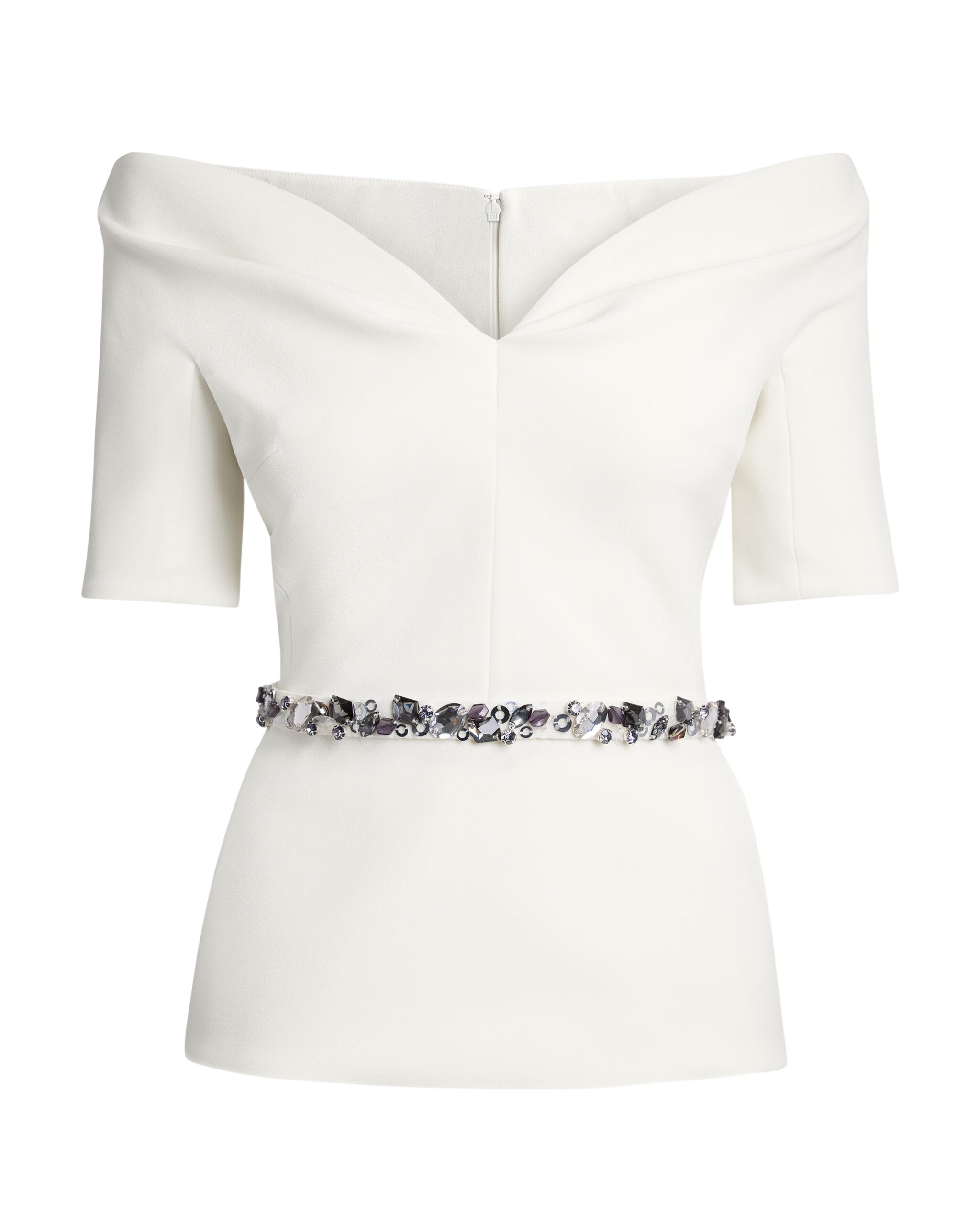 Safiyaa Lyddie Top in Ivory with Embellished Belt