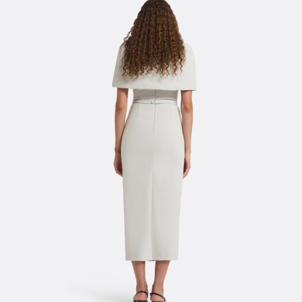 Safiyaa Shula Stone Grey Midi Dress, view 3