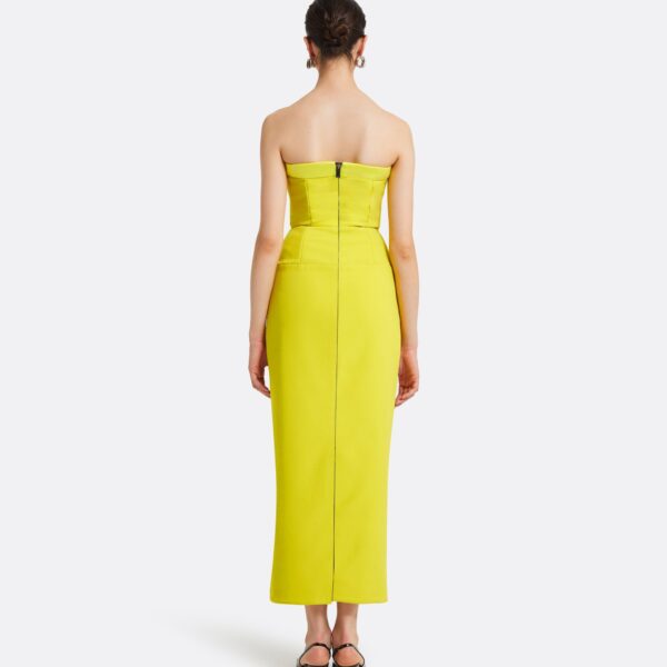 Safiyaa Sydney Chartreuse Midi Dress, view 3