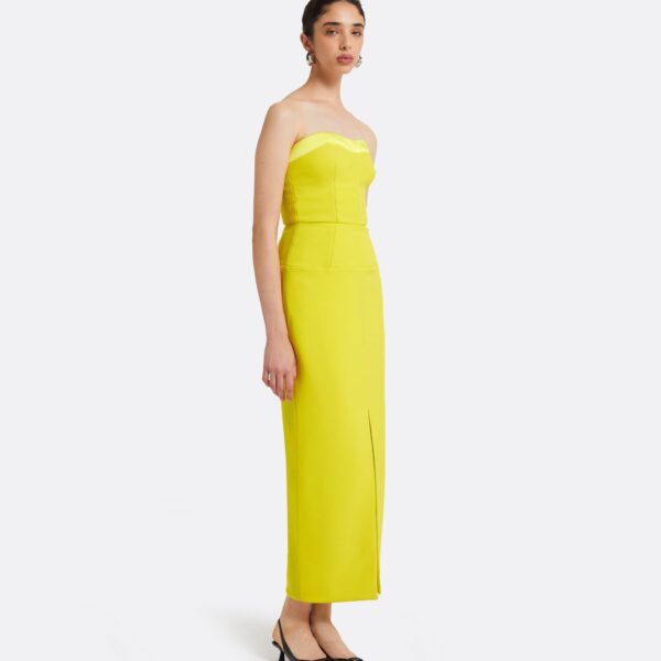 Safiyaa Sydney Chartreuse Midi Dress, view 5