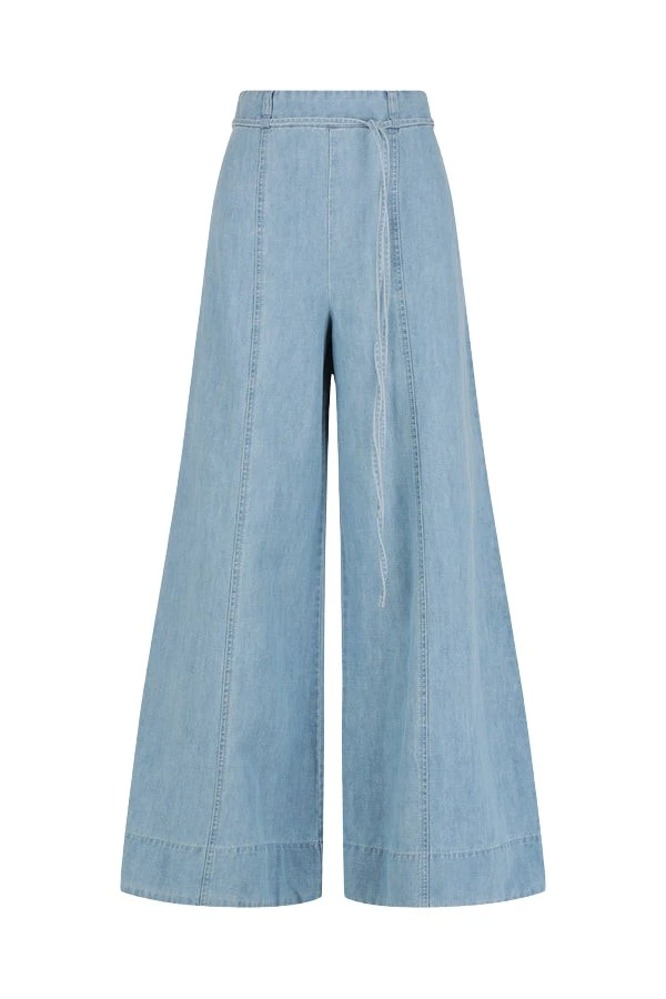 Shona-Joy-Ellsworth-Palazzo-Pants-Bleached-Blue42956_nobg Shona Joy Blue Pants luxury Clothing from Luxury Handbags Marketplace