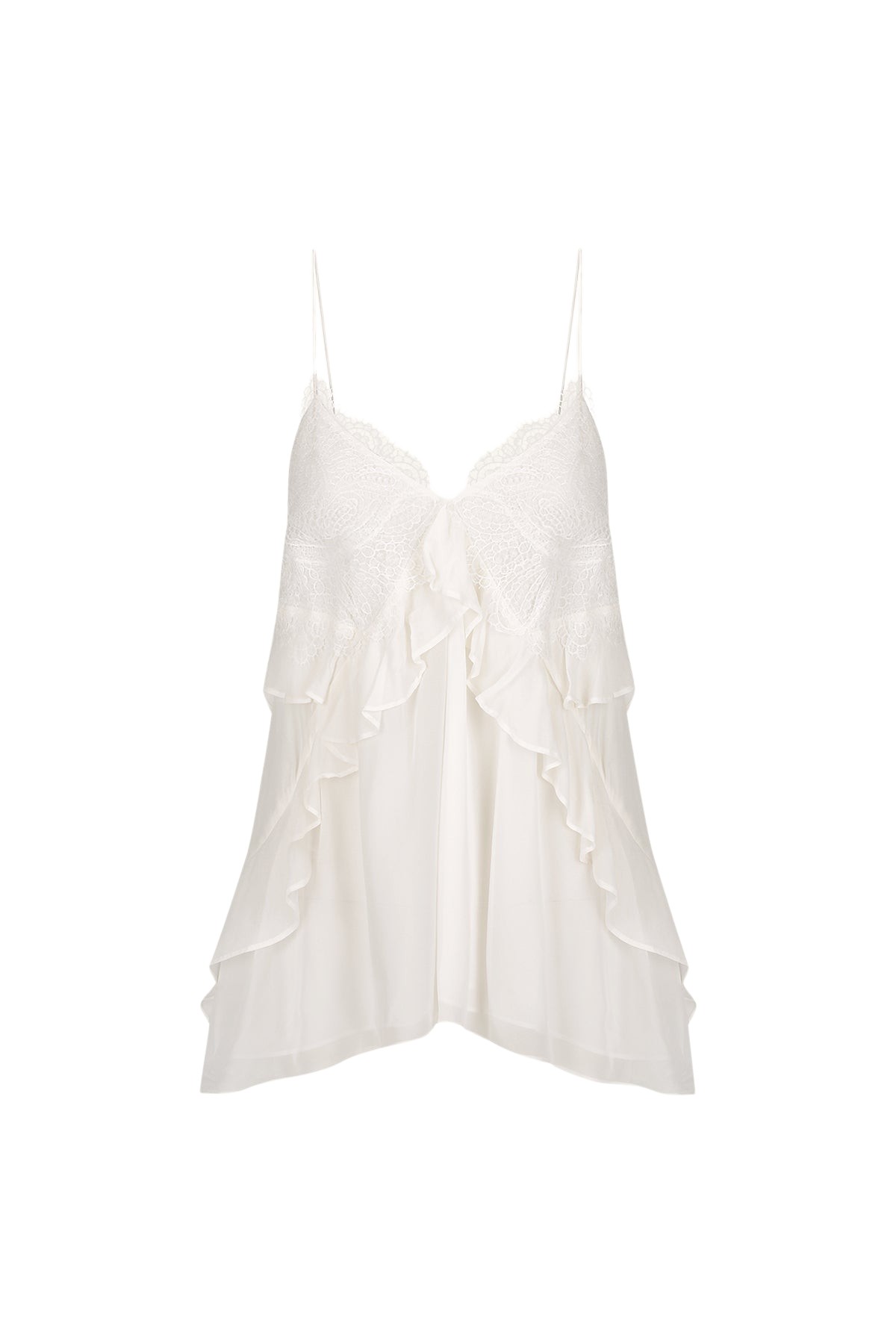 Shona Joy Emory Lace Ruffle Cami – Ivory
