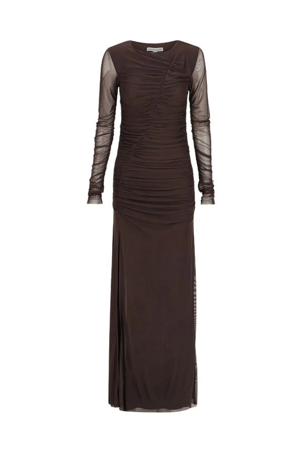 Shona-Joy-Mira-Gathered-Maxi-Dress-Ganache-647875_nobg Shona Joy Brown Dresses luxury Clothing from Luxury Handbags Marketplace