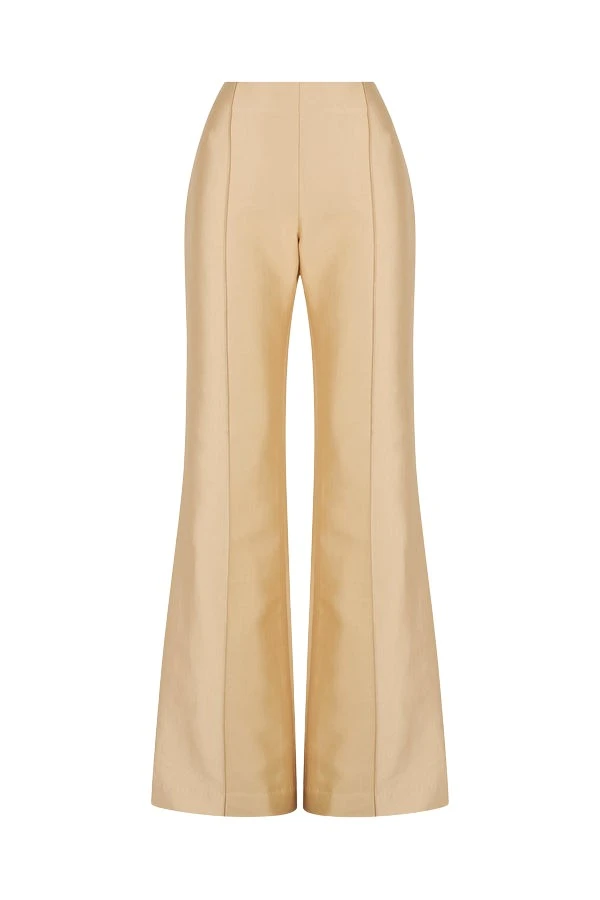 Shona-Joy-Otis-Pintuck-Flared-Pant-Caramel16546_nobg Shona Joy Brown Pants luxury Clothing from Luxury Handbags Marketplace