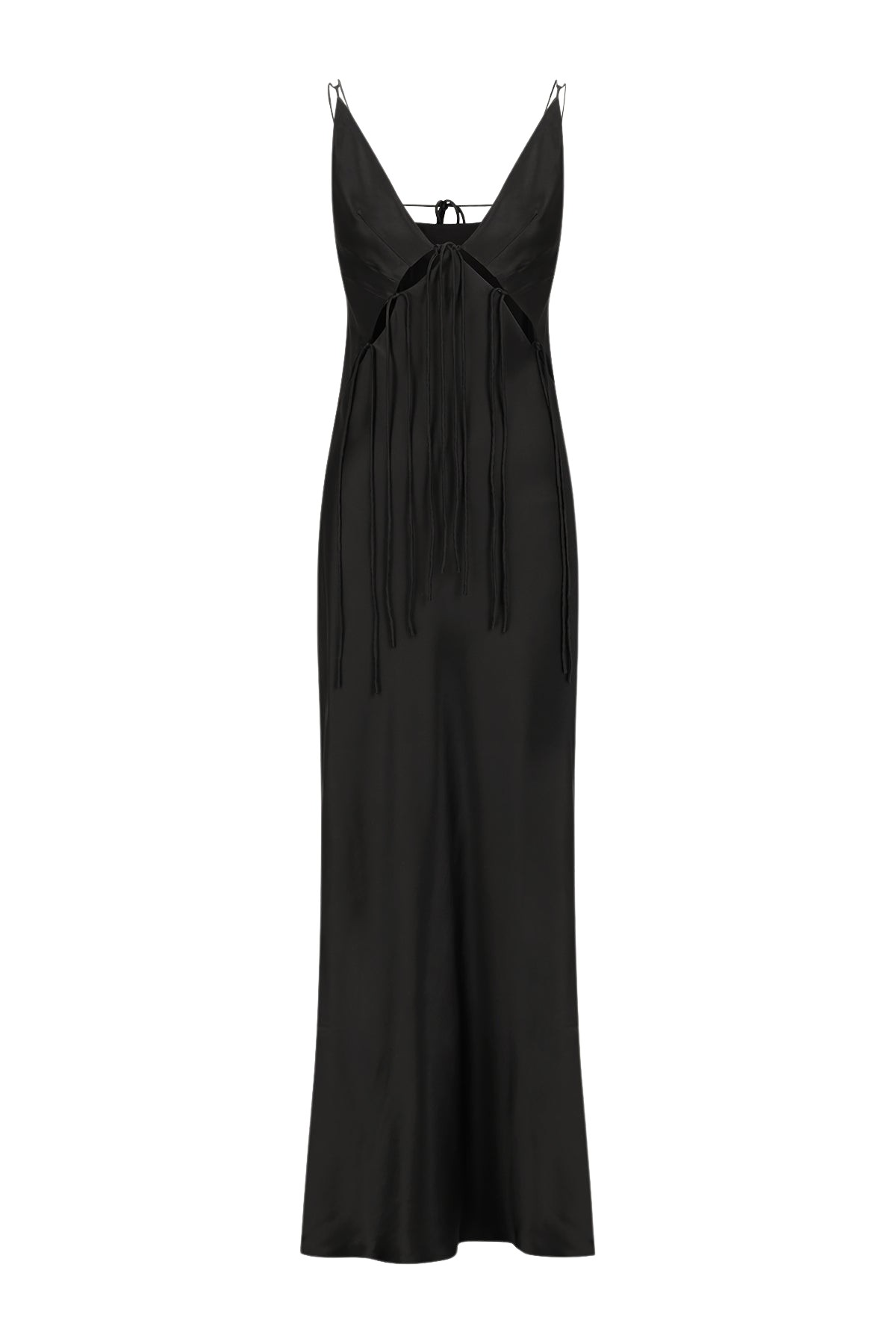 Shona Joy Savanna Plunged Tie Maxi Dress – Black