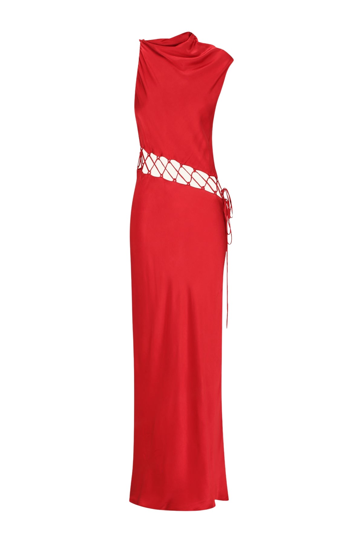 Shona Joy Tatum Cowl Lace Up Maxi Dress – Grenadine
