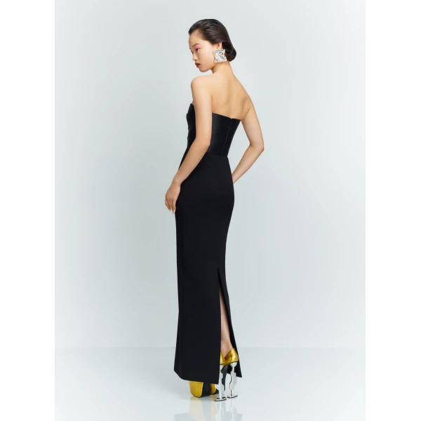 Solace London Black The Afra Maxi Dress in Black