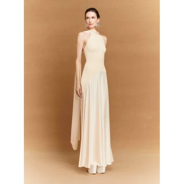 Solace London Neutral The Cece Maxi Dress in Alabaster