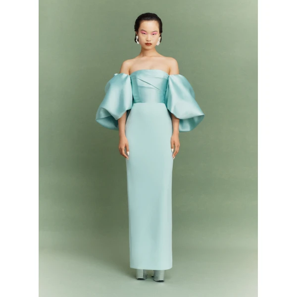 Solace London Green The Floris Maxi Dress in Opal