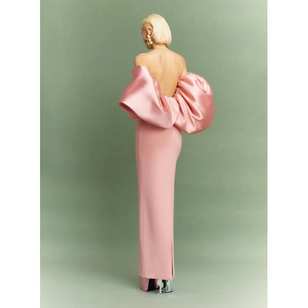 Solace London Pink The Floris Maxi Dress in Putty Pink