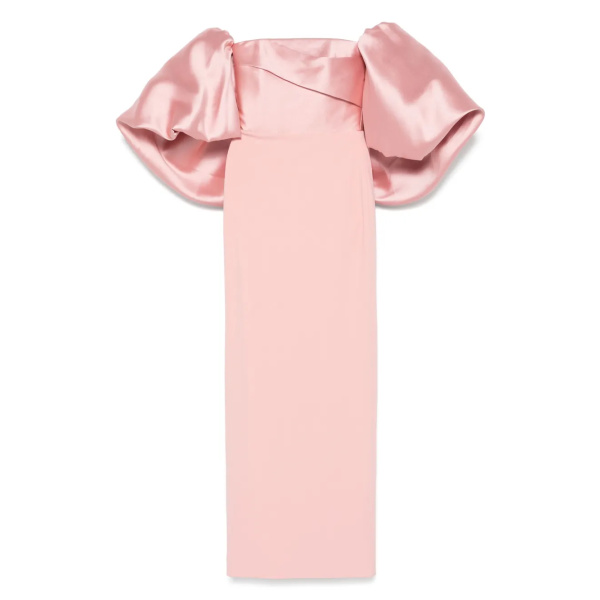 Solace London Pink The Floris Maxi Dress in Putty Pink