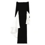 Solace London Black The Kiana Maxi Dress in Black and Cream
