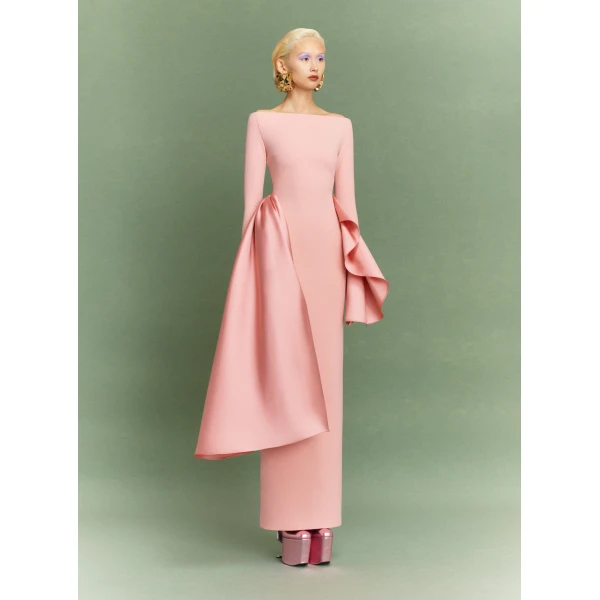 Solace London Pink The Kiana Maxi Dress in Putty Pink