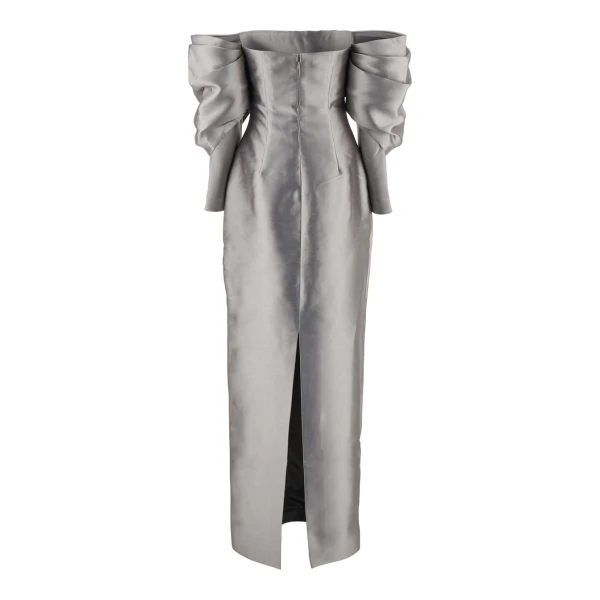 Solace London Gray The Laylah Maxi Dress in Pewter