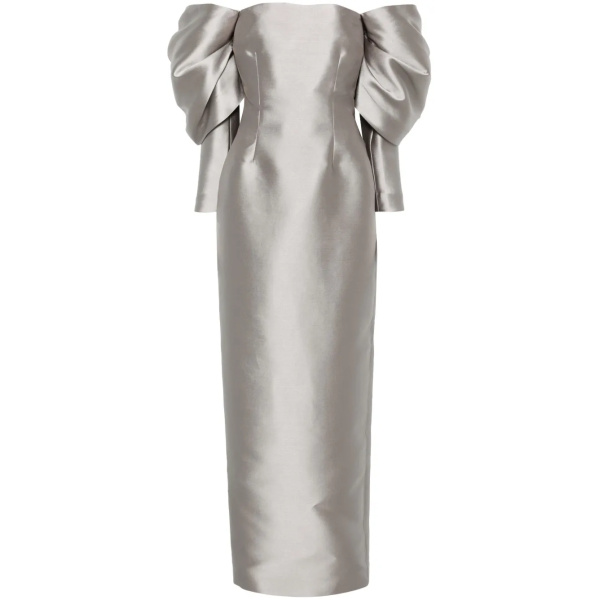 Solace London Gray The Laylah Maxi Dress in Pewter