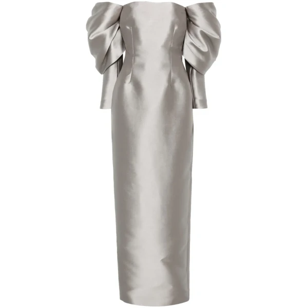 Solace London Gray The Laylah Maxi Dress in Pewter