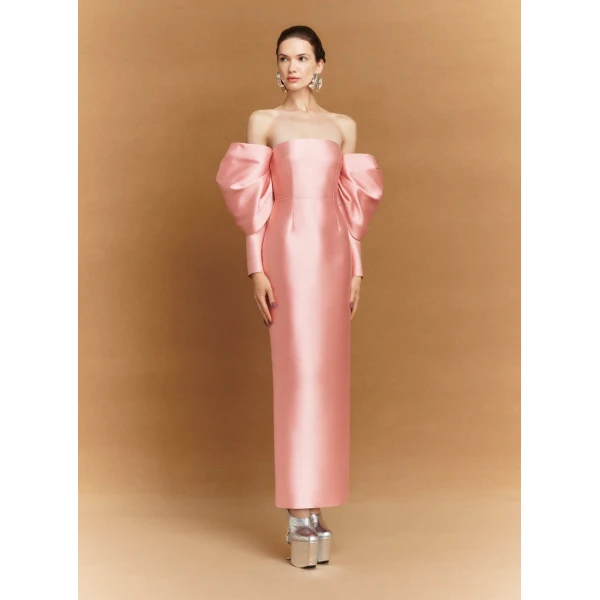 Solace London Pink The Laylah Maxi Dress in Putty Pink