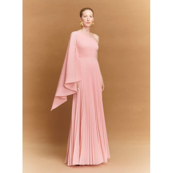 Solace London Pink The Maci Maxi Dress in Putty Pink
