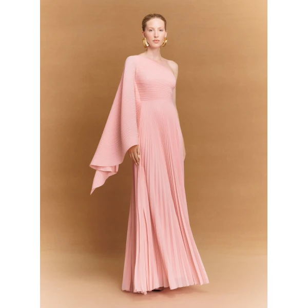 Solace London Pink The Maci Maxi Dress in Putty Pink