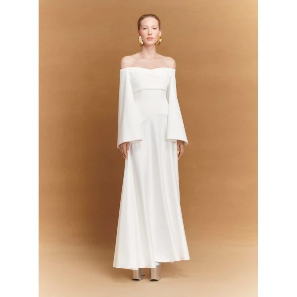 Solace London Ivory The Rina Maxi Dress in Cream