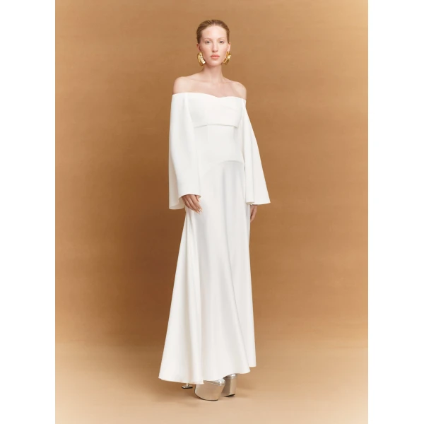 Solace London Ivory The Rina Maxi Dress in Cream