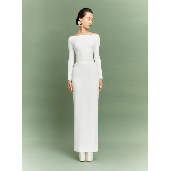 Solace London Ivory The Sabina Maxi Dress in Cream