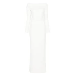 Solace London Ivory The Sabina Maxi Dress in Cream