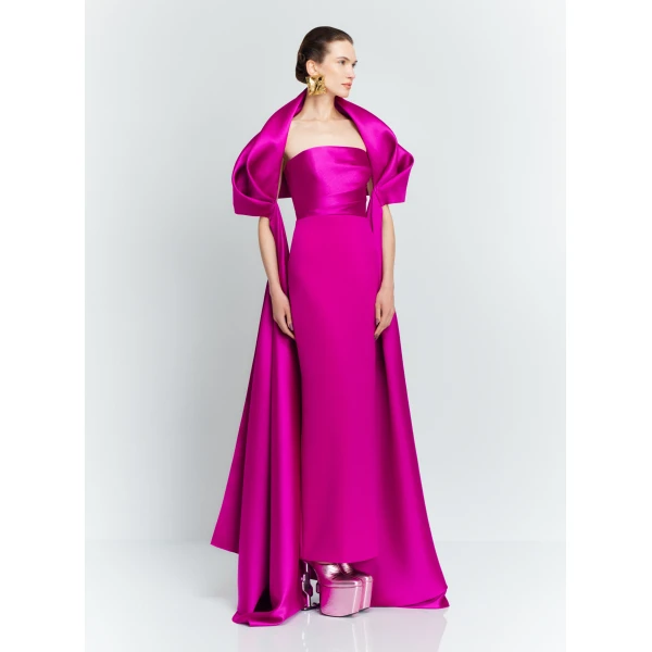 Solace London Pink The Vera Maxi Dress in Fuchsia