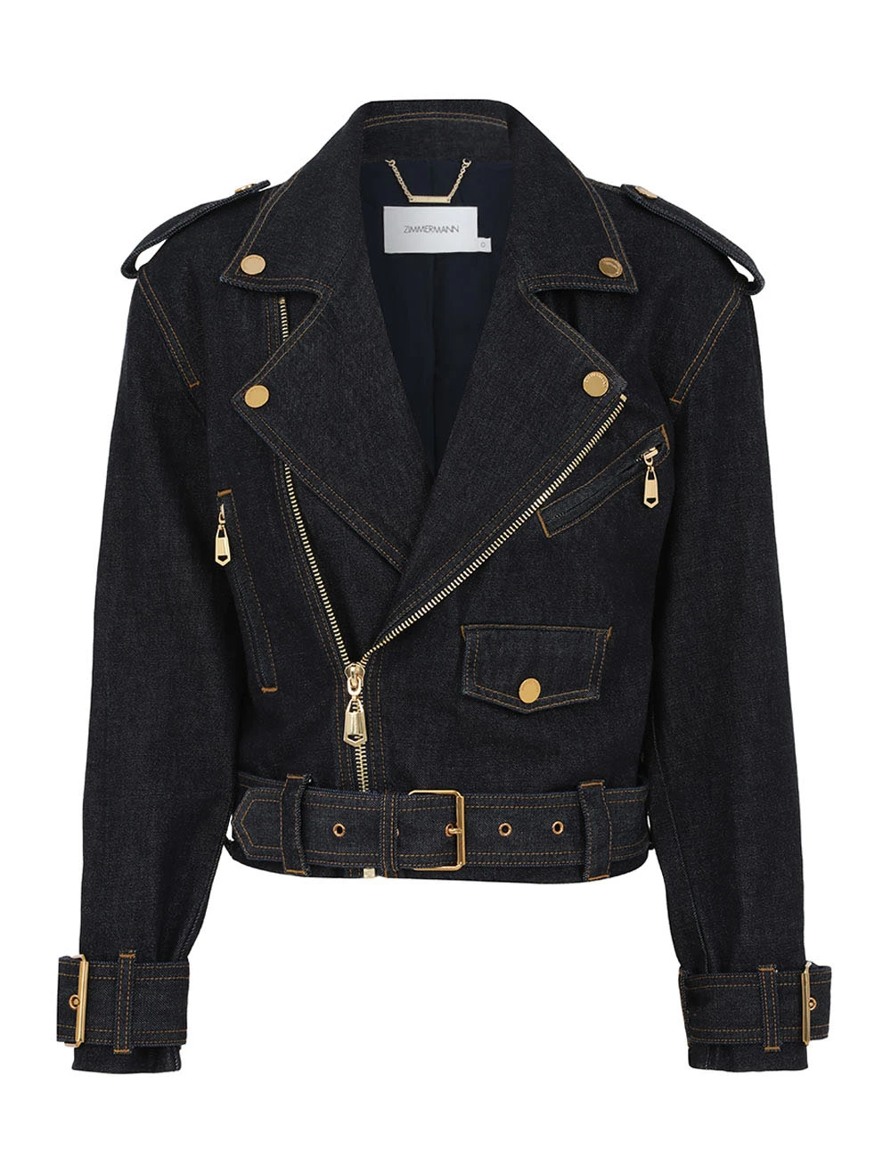 Zimmermann Crush Denim Biker Jacket Zimmermann dress