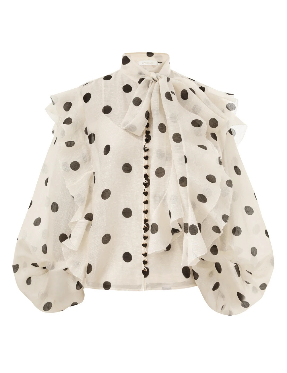 Zimmermann Crush Tie Neck Ruffle Blouse Zimmermann dress