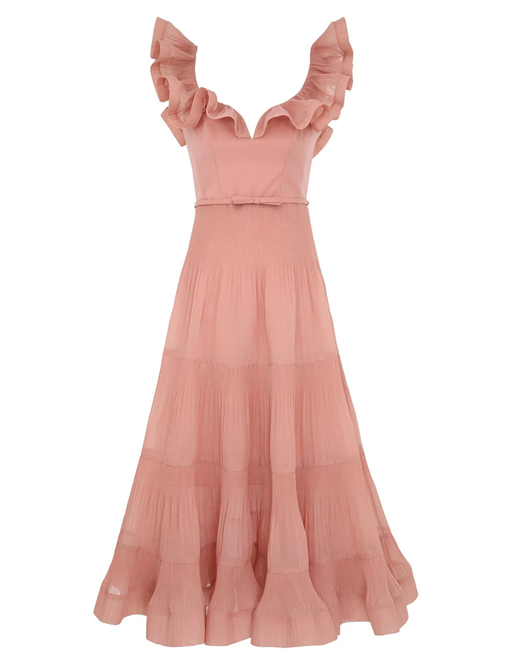 Zimmermann Pleated Frill Midi Dress Zimmermann dress