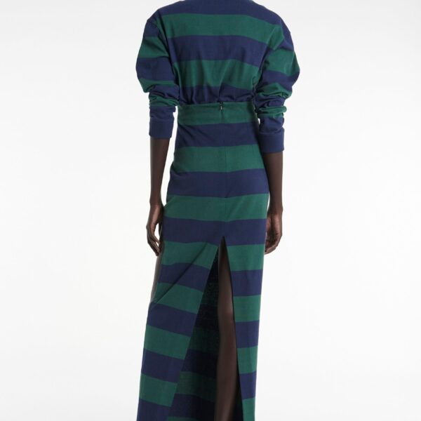 Awake Mode Pencil Skirt With Cut Out Emerald Green Navy, view 3