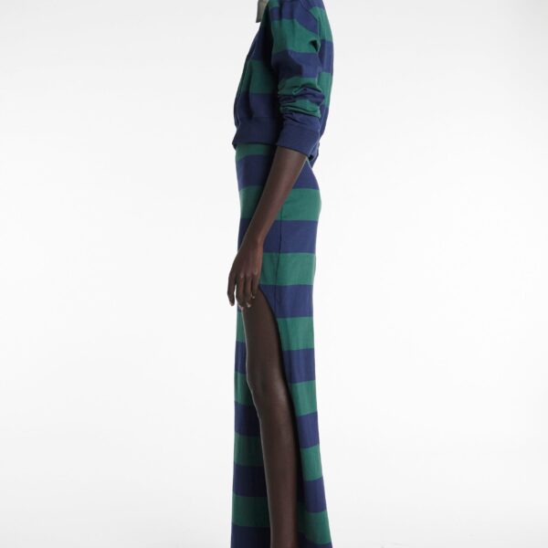 Awake Mode Pencil Skirt With Cut Out Emerald Green Navy, view 4