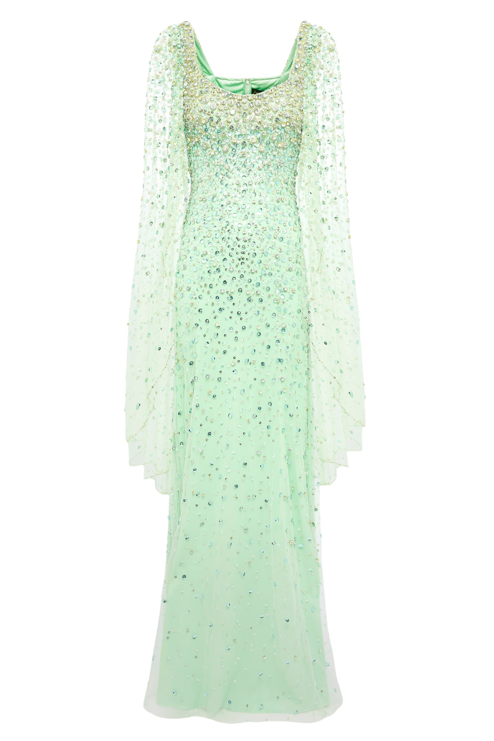 Jenny Packham Angel Wing Green Gown