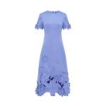 Leo Lin purple one-shoulder gown – floor-length crepe cady dress with fitted silhouette and minimalist design.