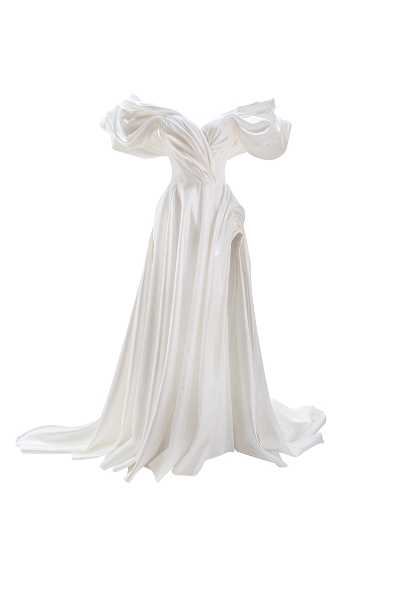Monetre Volume sculpted dress in off white