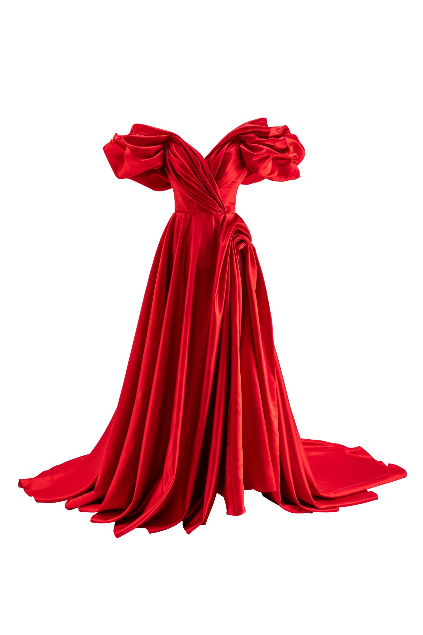 Monetre Volume sculpted dress in red