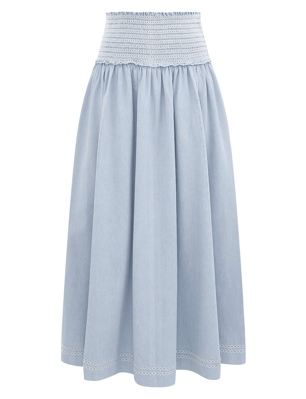 Zimmermann Ascension Shirred Denim Skirt Zimmermann dress