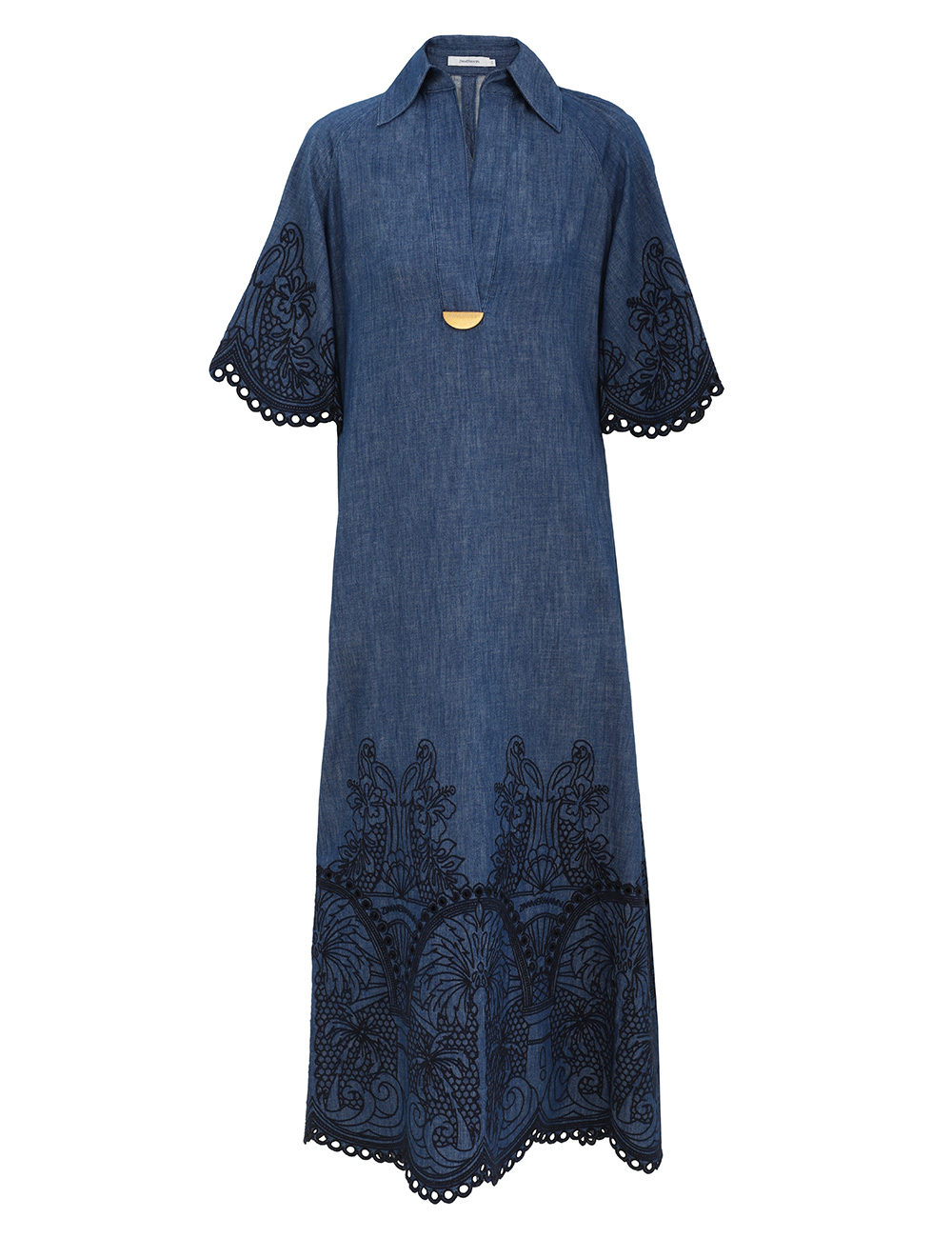 Zimmermann Coco Embroidered Denim Dress