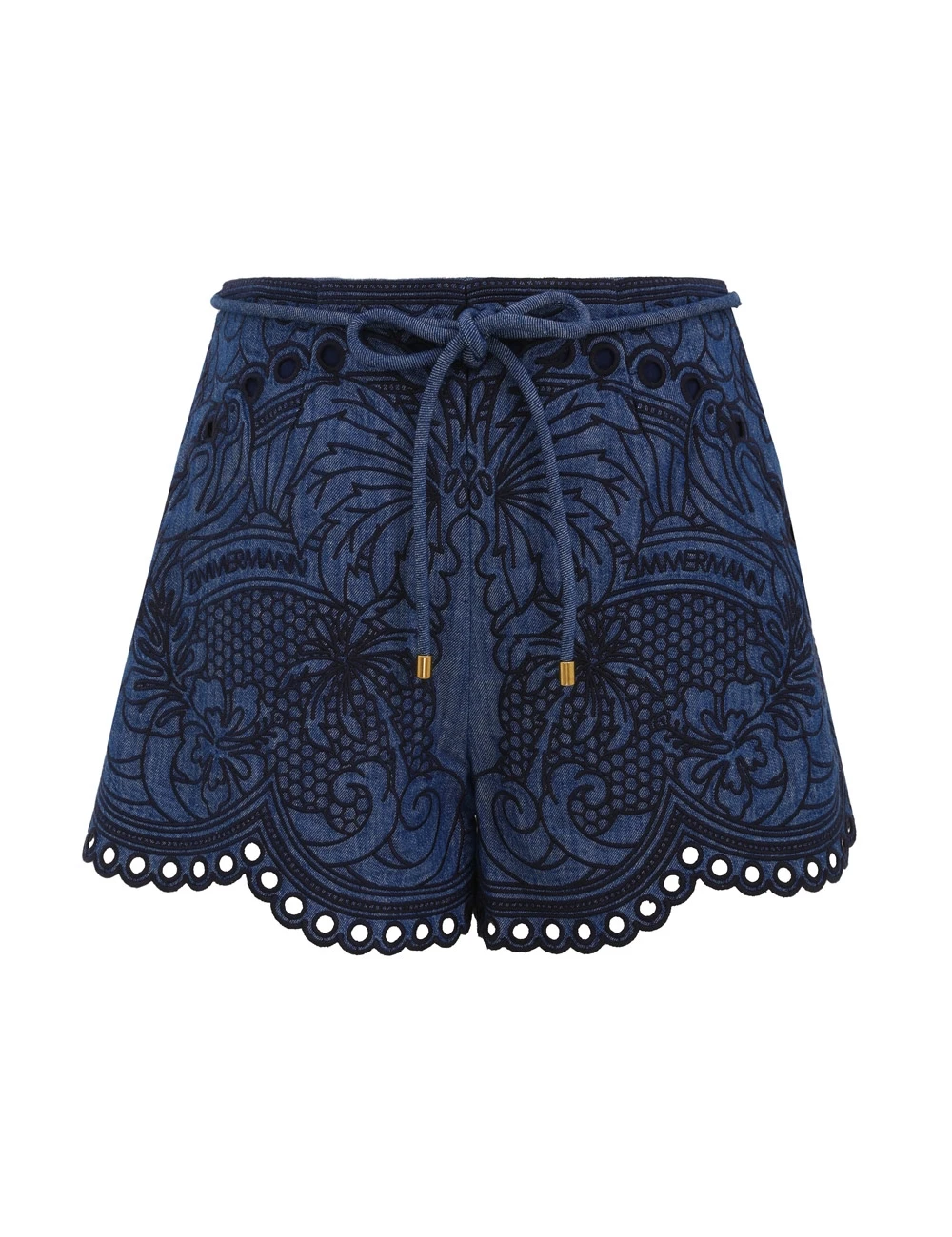 Zimmermann Coco Embroidered Denim Short Zimmermann dress