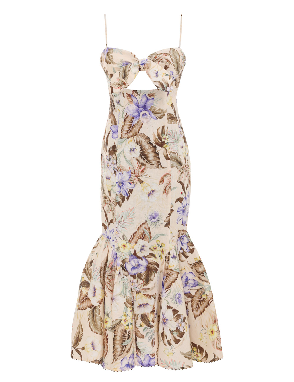 Zimmermann Coco Tie Front Midi Dress