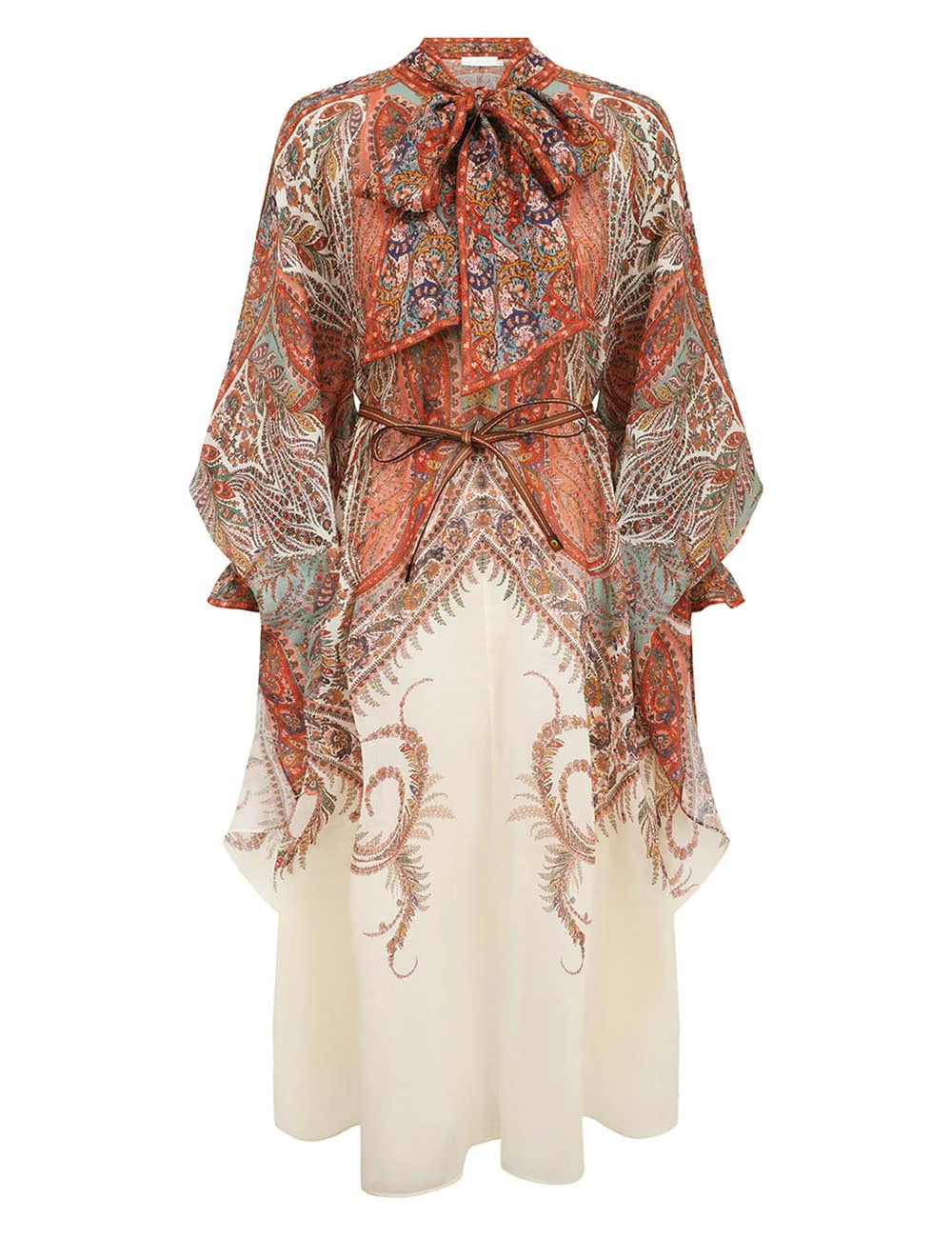 Zimmermann Rhiannon Tie Neck Midi Dress Zimmermann dress