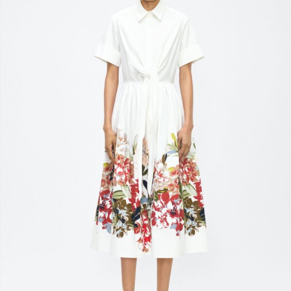 Attacher Dress in white multi
