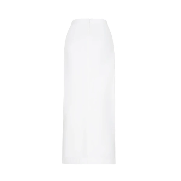crafted from Italian white denim