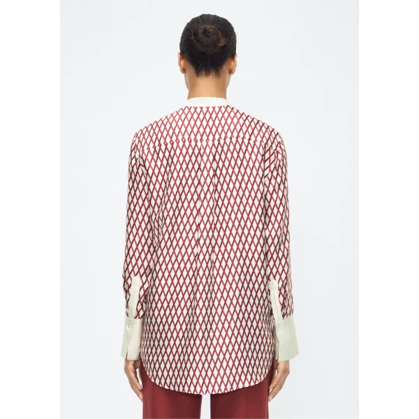 P25 collection: The Farrow Top is crafted from luxurious printed silk twill