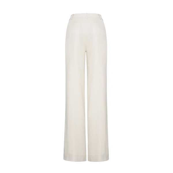 crafted in lightweight canvas and rendered in a classic ivory hue. The silhouette is clean and elongating